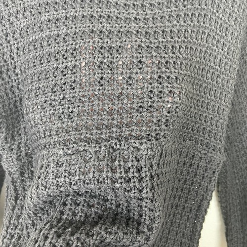 Charlotte Russe L Charcoal Gray Chunky Open Waffle Knit Sweater Tunic Dress - Picture 3 of 7