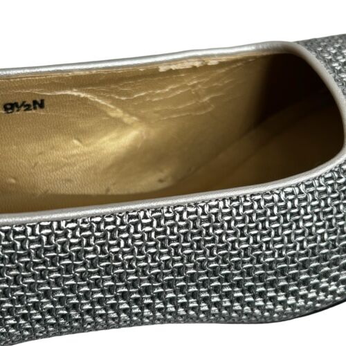 Ros Hommerson Silver Chainlink On Trend Leather Pumps Sz 8.5N - Picture 13 of 13