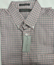 Daniel Cremieux Men's Casual Short Sleeve Shirt Brt Coral Plaids Size L 18.75