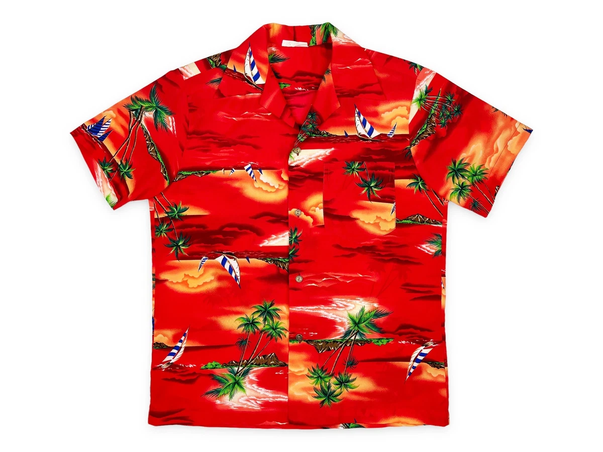 Vintage Hawaiian Shirt 70s 80s Tropical Island Aloha R01