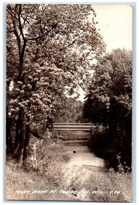 #ad #ad 1940 Creek Scene Bridge At Cambridge Wisconsin WI RPPC Photo Vintage Postcard $25.97