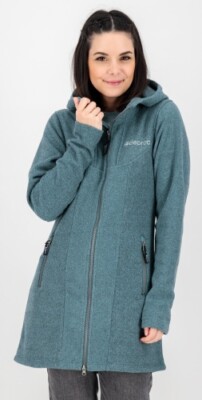 Fleecejacke GLORY APRIL Strickfleecemantel, Fleecemantel 2-Wege-Reißverschluss
