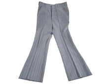 Vintage 60s 70s Bell Bottoms Jaymar Golf Pant Flares Blue Plaid Disco 36 32 1/2