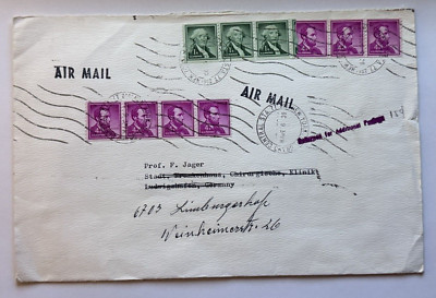 Luftpost Beleg USA nach Limburgerhof. Los 7679. schoeniger-notgeld