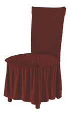 2  CARTER  STRETCH SLIPCOVERS DINING KITCHEN CHAIR COVERS 11  RUFFLE BURGUNDY