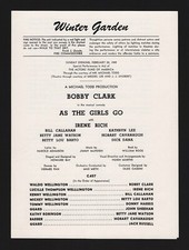 Bobby Clark "AS THE GIRLS GO" Irene Rich 1949 Actors' Fund Performance Playbill