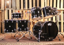 DW Collector's Birch Metallic Black Drum Set - 22,10,12,13,14,16,14sn SO 1291944