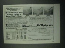 1987 The Company Store Mattress Pad Ad - How to Choose