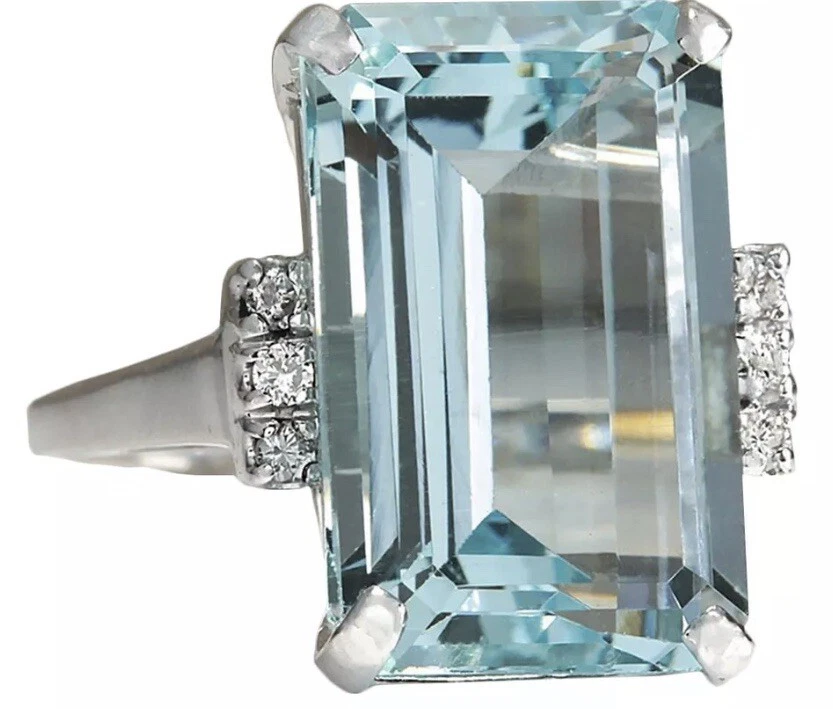 Simulated aquamarine ring deals
