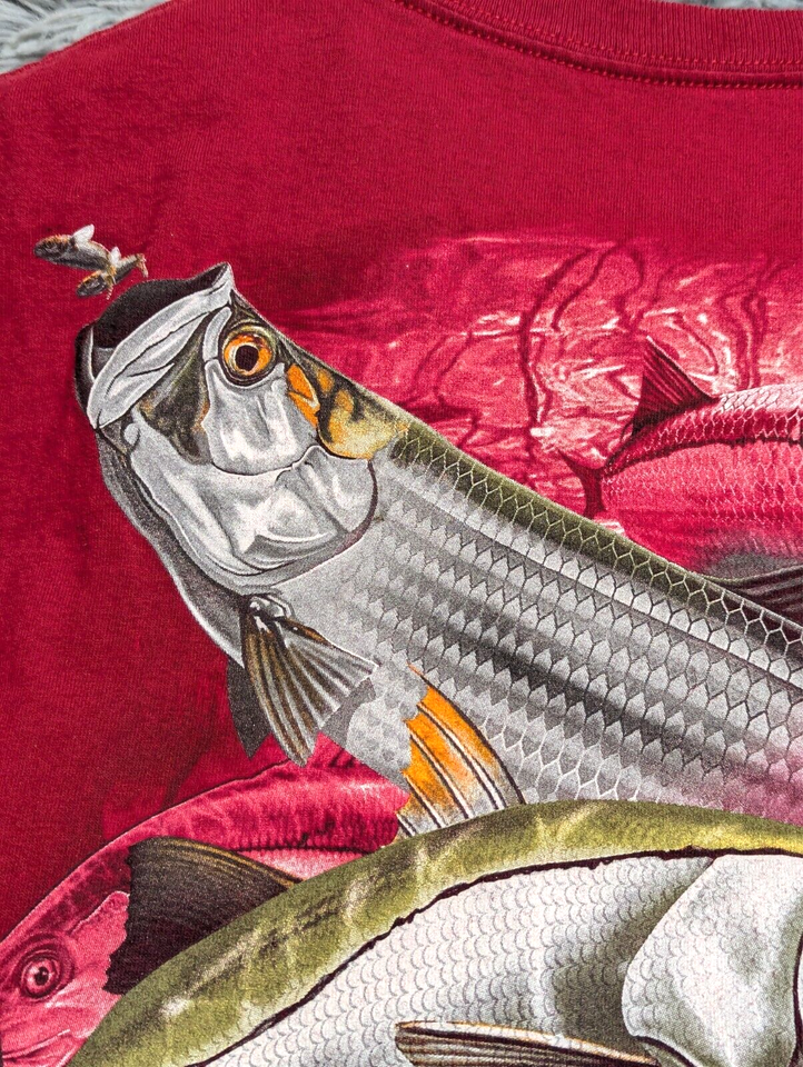 Reel Legends Pocket TShirt Mens Size Large L Red Fishing Performance Tee Cotton eBay