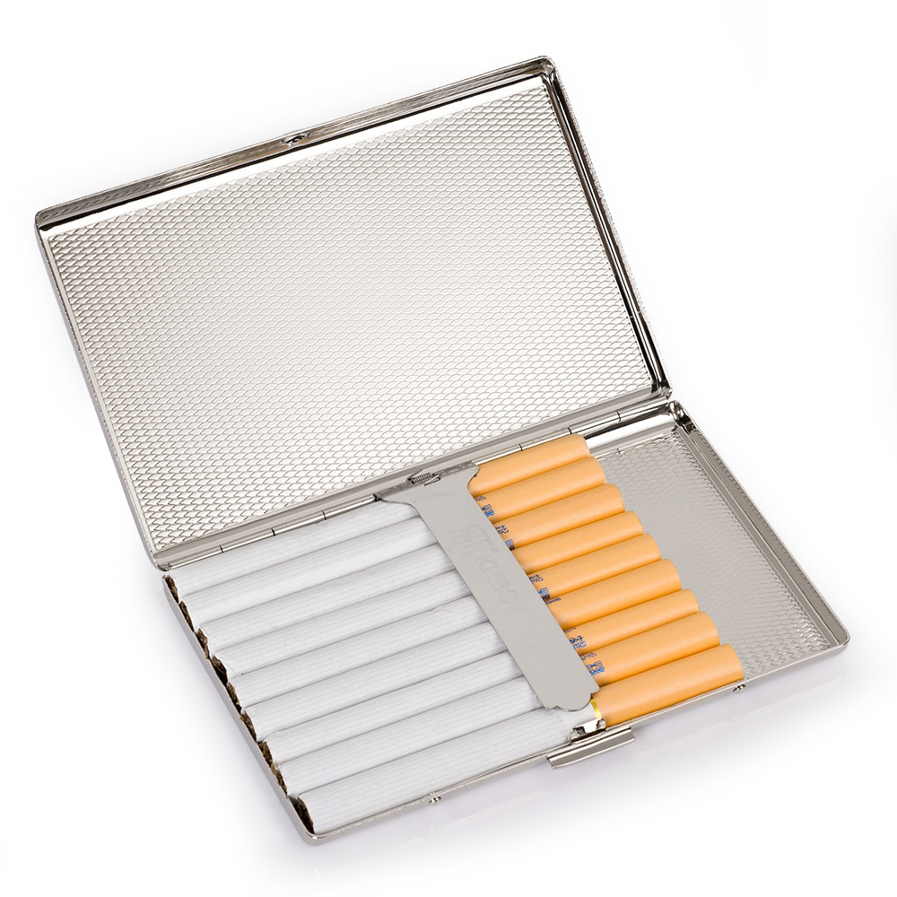 100 cigarette holder Ultra-thin Stainless Steel Metal Cigarette Case Holder Box for 100's  Cigarettes
