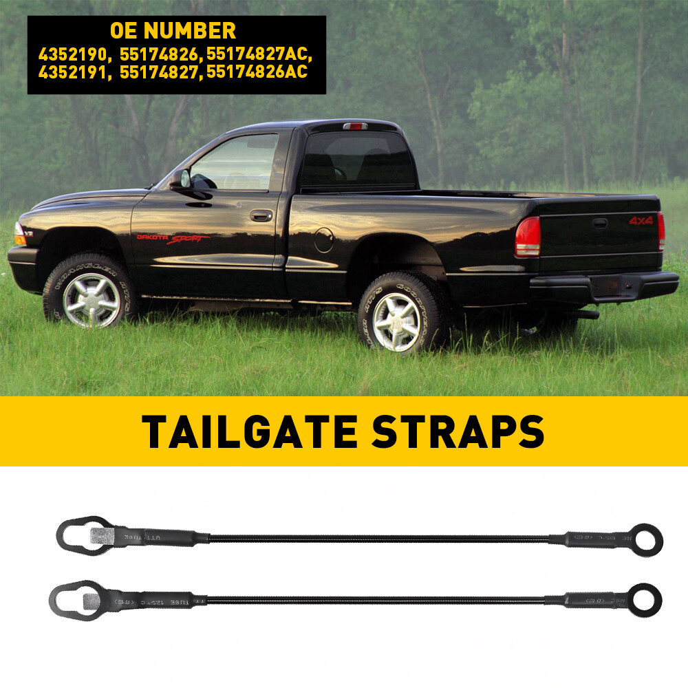 Set of 2 New Tailgate Cables for 87-11 Dodge Dakota Pickup Truck