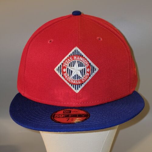 Texas Rangers 1994 Logo New Era 59FIFTY Hat Club Exclusive Red Royal Hat Sz 7 ⅝ - Picture 1 of 5