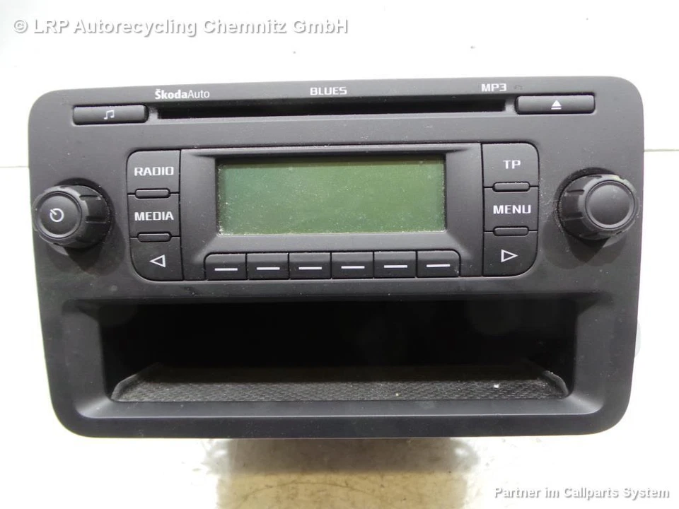 Skoda Fabia 2 II BJ 2012 original Autoradio Radio Blues 5J0035152A CD MP3 - Bild 3 von 4
