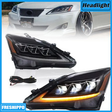 w/Sequential LED Headlights For 2006-2013 Lexus IS 250 IS 350 ISF DRL Projector