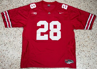 Nike Team Vintage NCAA Ohio State #28 Beanie Wells Football Jersey Size XXL
