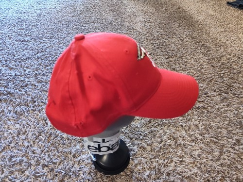 Longhorn Services Hat Adult Mens Red Strap Back Cap Adjustable Hook Loop - Picture 4 of 7