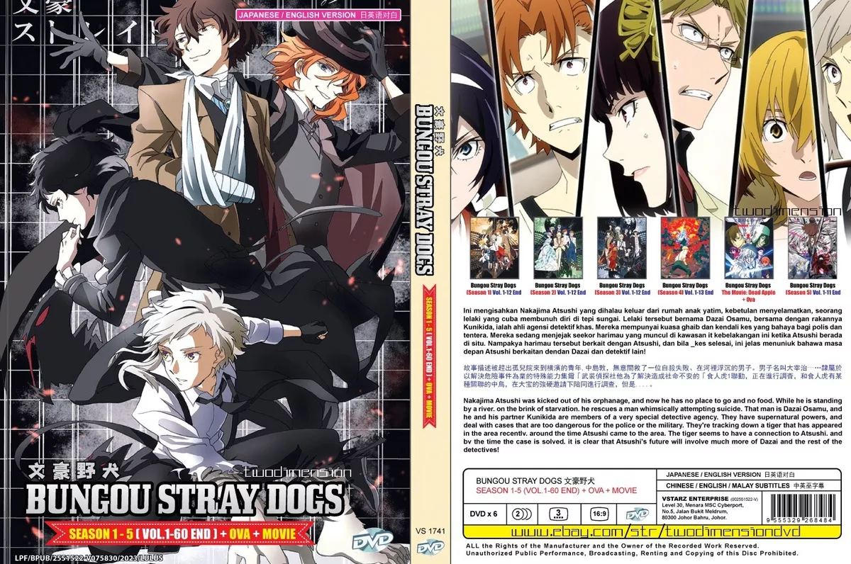 DVD Anime Bungou Stray Dogs Season 1-3 (1-36 End) +OVA + Movie English  Dubbed