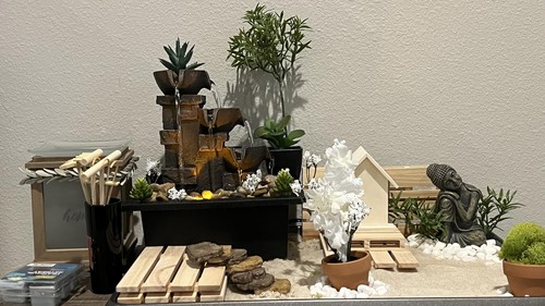 Home Décor Imitation 3-Tier Stone Wall Tabletop Fountain Many Natural River R... - Picture 4 of 8