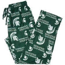NCAA Michigan State Spartans Men's Drawstring Sleep Pants in Green, Large