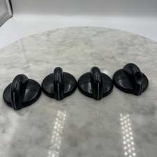 Set of 4 black GE cooktop burner control knobs part  WB03X10136 stove range