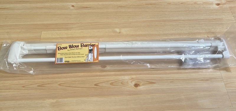 Bow Wow Barrier 28” White -Smart Retract: Retractable Door Barrier Dogs & Cats