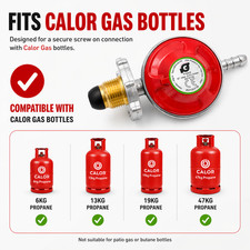 Propane Gas Regulator BBQ Camping 37mbar - Flogas & Calor Gas Bottles