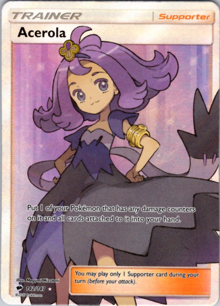Acerola (Full Art) Holo Ultra Rare SM - Burning Shadows 142/147 NM