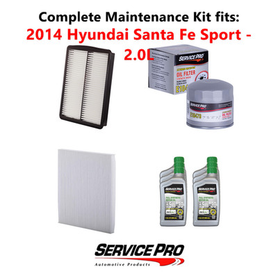 2014 Hyundai Santa Fe Sport 2.0L Complete Air, Oil & Cabin Filter Kit (5W-30)