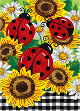 Sunflower Diamond Art Kits for Adults Beginner Ladybug 5D DIY Diamond Art Craft