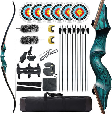 Black Hunter Original Recurve Bows Bow and Arrow for Adults Archery Set Hunting 