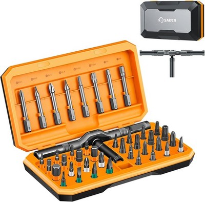 Saker 42 in 1 Ratchet Magnetic Screwdriver Set T Handle Orange