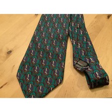 ROBERT TALBOTT TIE Sail Boat 100% Silk Made In USA Green/Blue RARE
