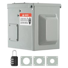 30 Amp RV Power Outlet Box, 125/250 Volt Enclosed Lockable Outdoor RV Receptacle