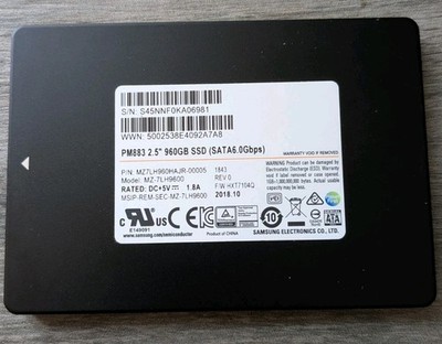 Samsung PM883 MZ7LH960HAJR 960GB SSD, SATA 6Gb/s, 2,5 Zoll Interne Festplatte...