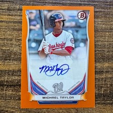 2014 Bowman Michael Taylor #PA-MT Orange Parallel Auto #159/250 WAS Nationals