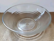 Glasschüssel, Pressglas, Ringe, Ø 20 cm, Höhe 7 cm, guter Zustand 