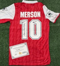 Paul Merson Hand Signed Arsenal 1994-96 Home Shirt with EXACT VIDEO PROOF & COA