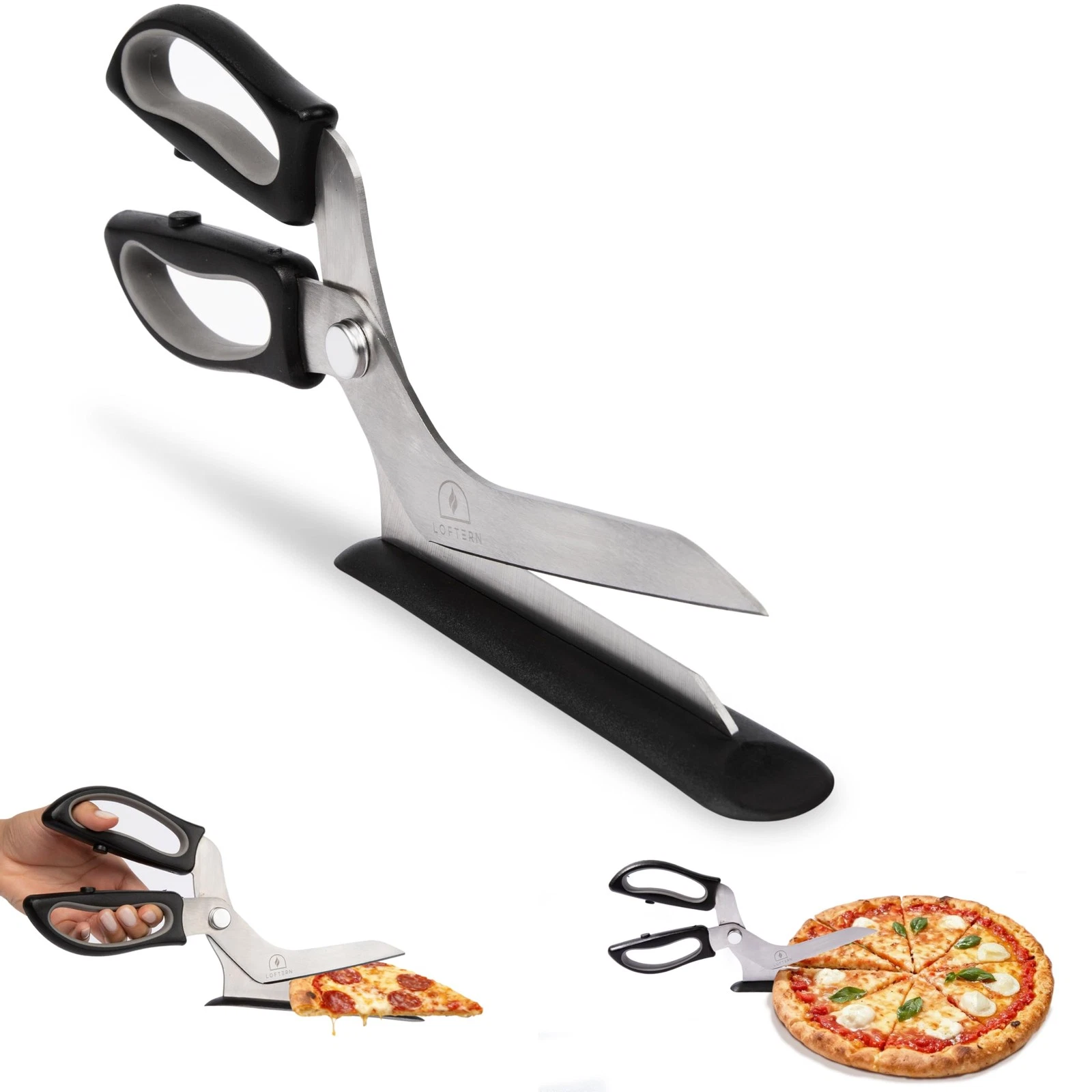 Pizza Scissors - Stainless Steel Non-Stick Kitchen Scissors Two-Piece Design ...