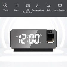 1-Digital LED Projection Alarm Clock Table Clock Bedroom Bedside Clock Sleep