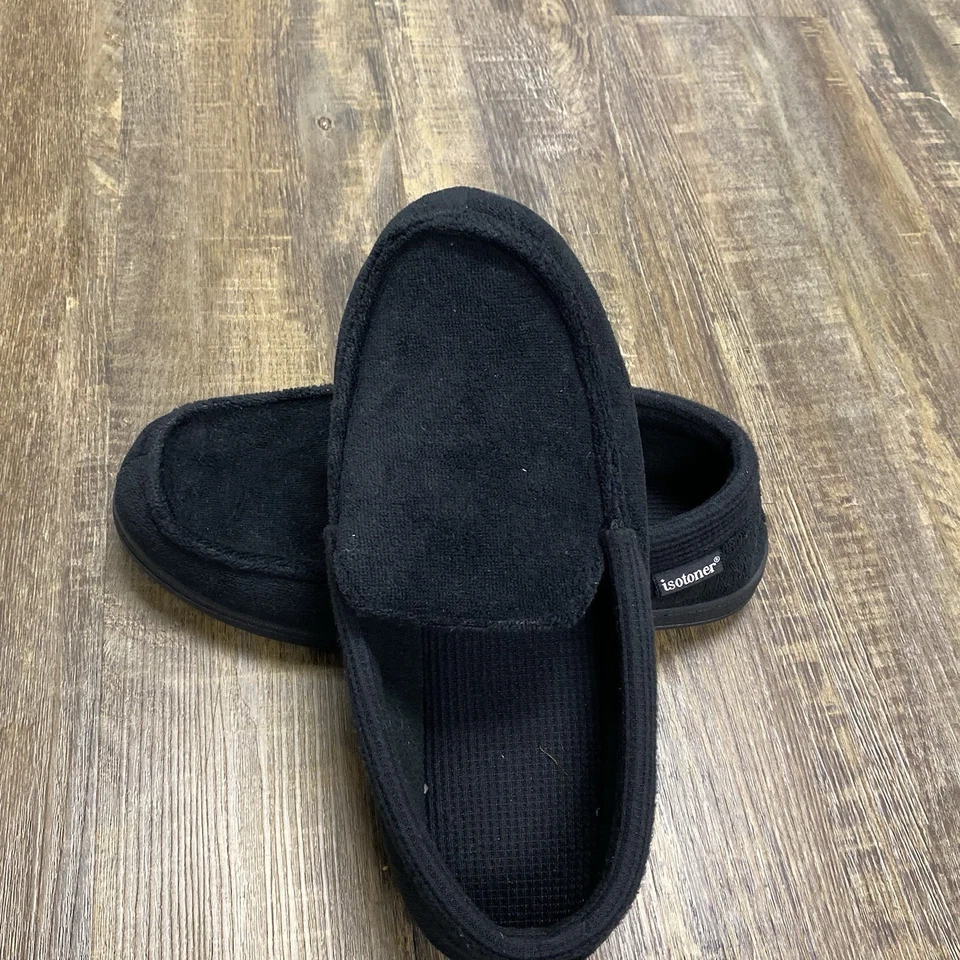 Zapatillas Isotoner Hombre Pana Cómodas Negras Interior Talla 8-9 Foto 3 de 4