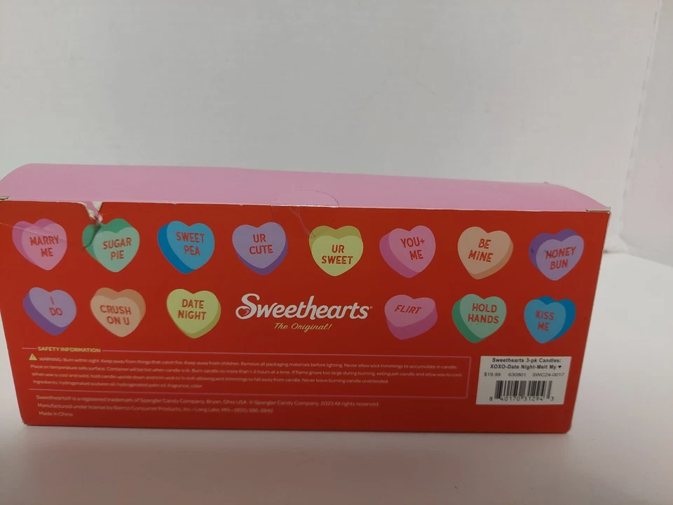 Sweethearts 3 Pack Scented Votive Candle Set Valentines Day New In Box - Image 3 of 4