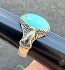 Vintage Carolyn Pollack Carlisle Sterling Silver Turquoise Eagle Ring Mens Sz 12