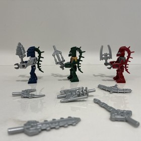 Lego Bionicle Minifigure Lot 3 Mini Pirakas Hakann Zaktan, Takadox Bairaki
