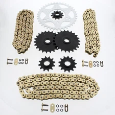 1995 1996 Polaris Scrambler 400 4x4 Gold O Ring Chains & Complete Sprocket Set