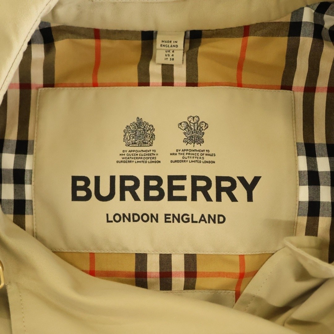 BURBERRY KENSINGTON Lined Nova Check Trench Coat Long Beige 8045774 Womens Used image 6