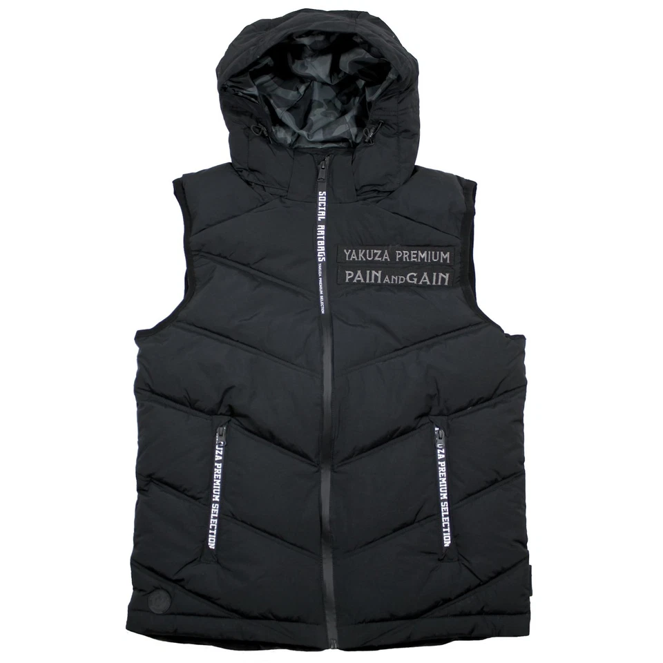 Yakuza Premium Herren Weste 3966 schwarz mit Kapuze Größe S bis 5XL - Bild 3 von 4