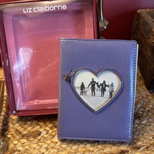 VTG Liz Claiborne Purple Faux Leather Grandma Brag Photo Book 5x4  Heart