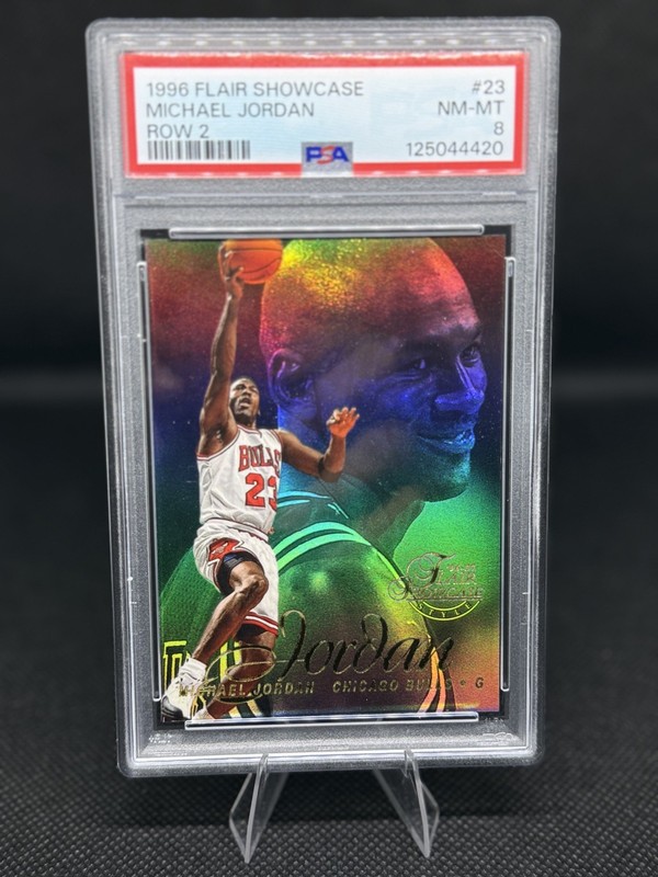 1996 Flair Showcase Michael Jordan Row 2 PSA 8 NM-MT Bulls HOF Rare Air Jordan