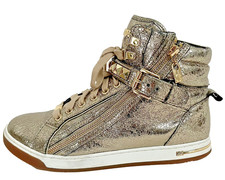 Michael Kors Glam Studded High Top Leather Trainers/Sneakers Size UK 6